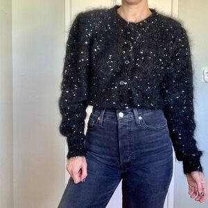 Vintage Carducci cardigan sweater, black, size small